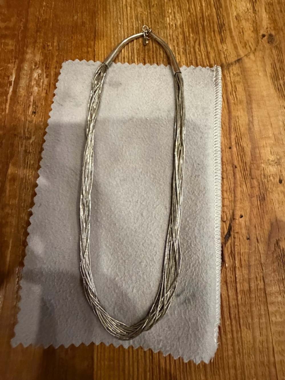Liquid silver necklace